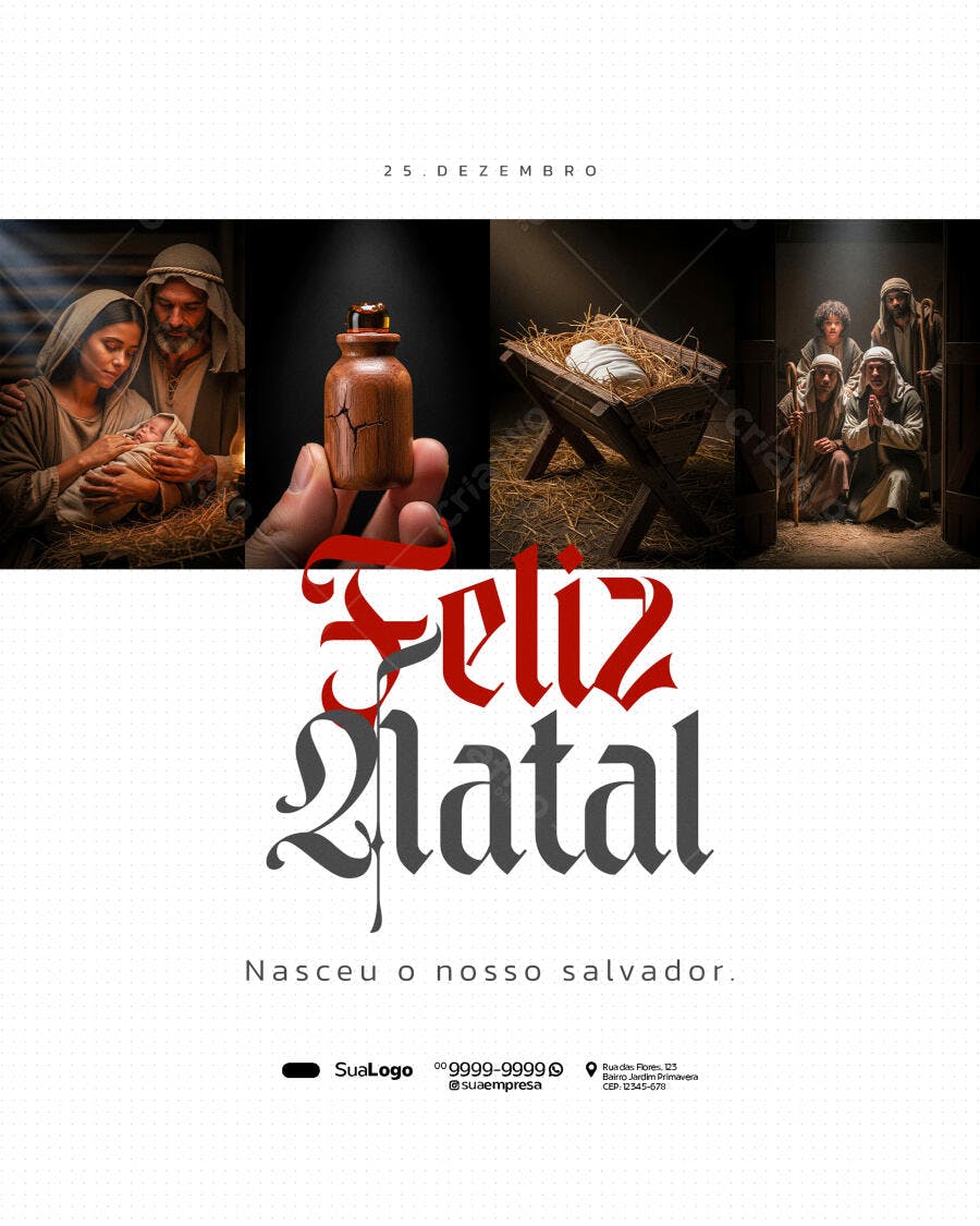 Flyer Natal Nascimento de Jesus PSD Editável