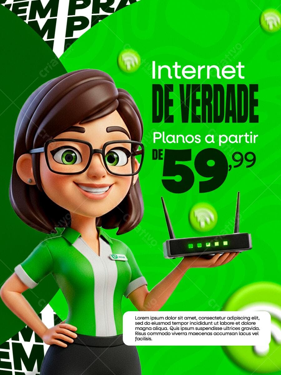 Flyer Provedor Internet DE VERDADE 59,99 PSD Editável
