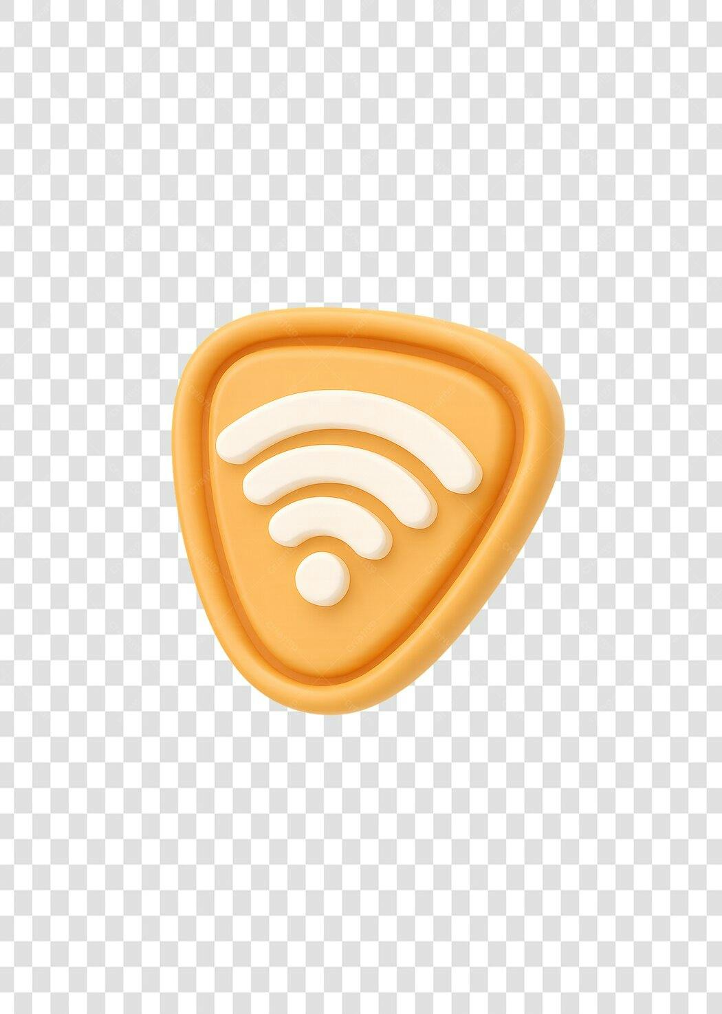Icone 3D Wi-Fi Laranja para internet e conexão sem fio PNG com fundo transparente