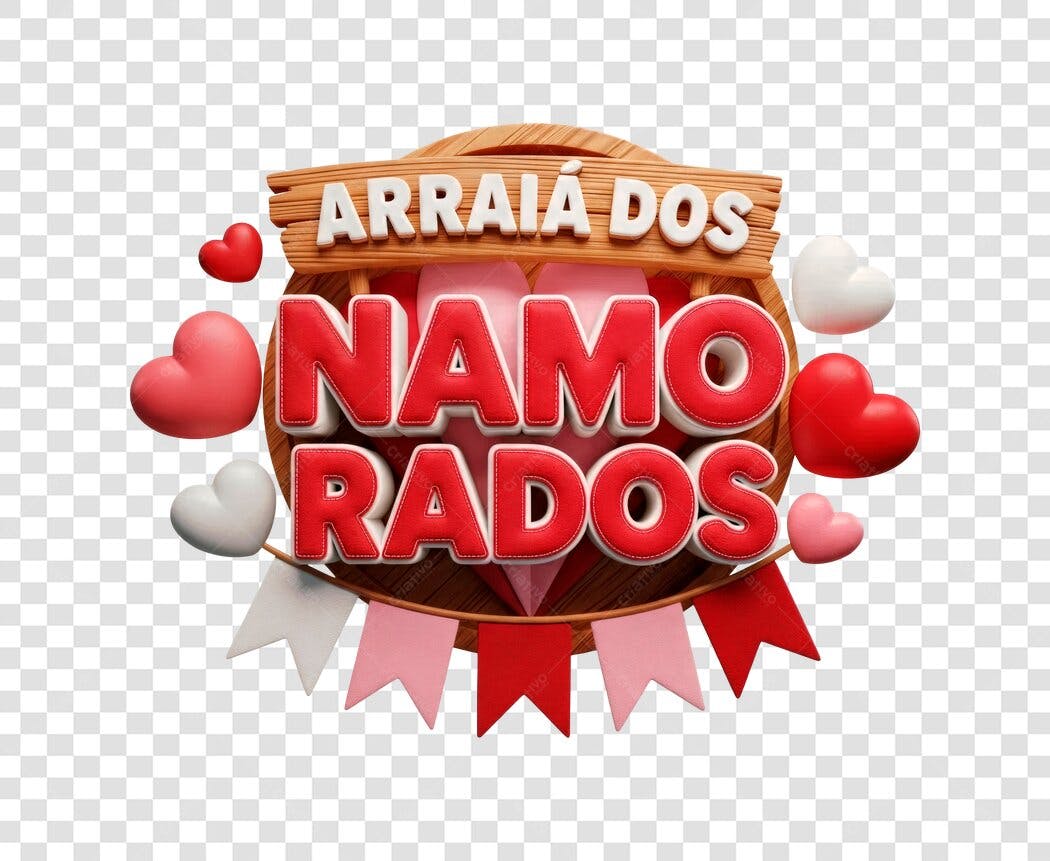 Elemento Gráfico Arraiá dos Namorados Junho 12 PNG com fundo transparente