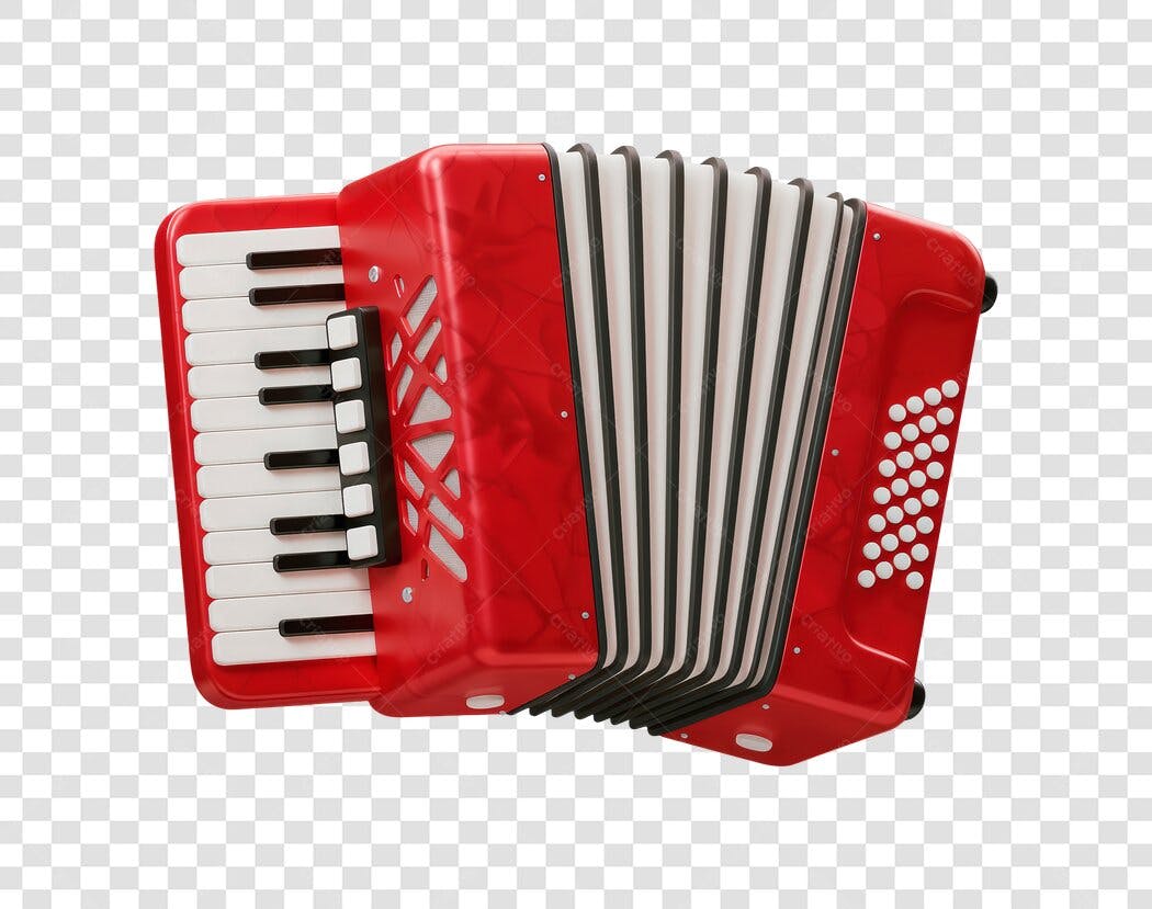 Imagem de Acordeão Vermelho para Design Musical PNG com fundo transparente
