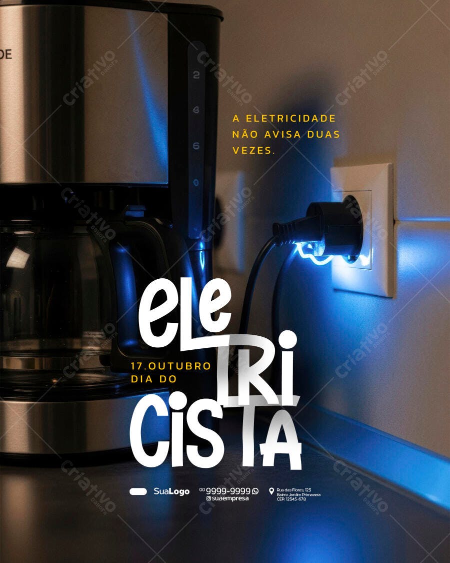 Flyer Dia do Eletricista PSD Editável