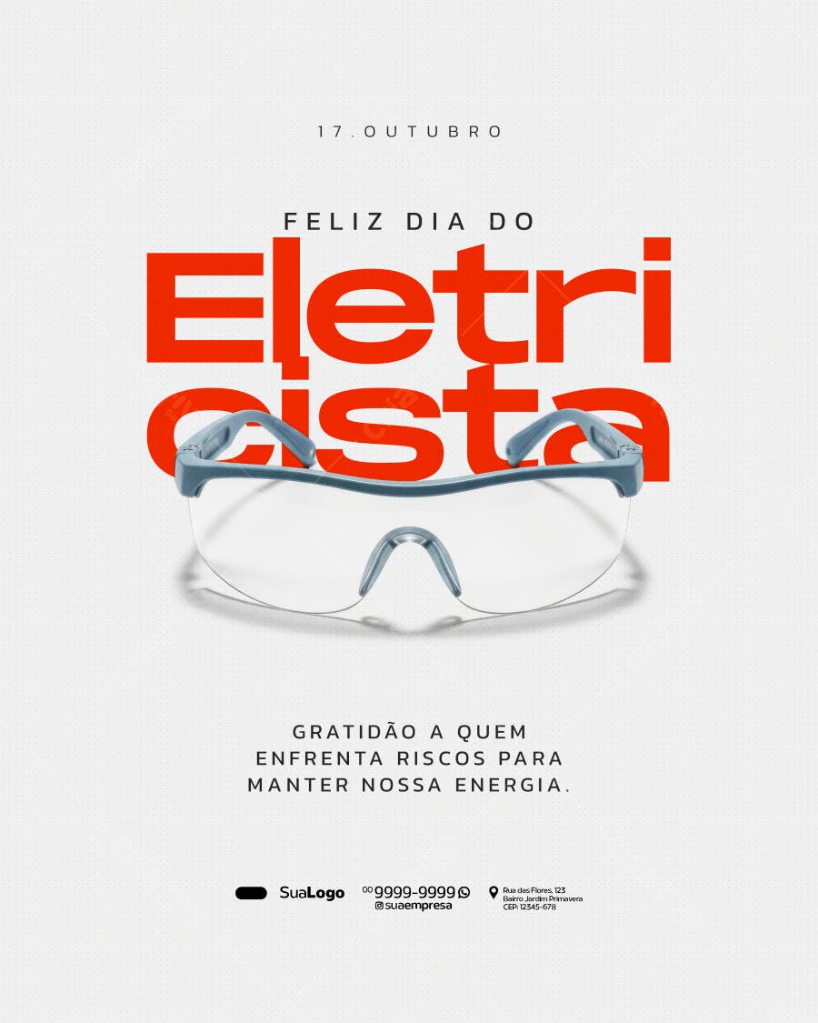 Flyer Dia do Eletricista PSD Editável