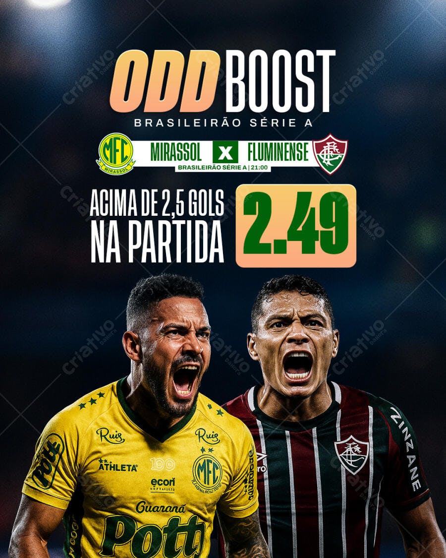 Flyer de Apostas Esportivas para Odd Boost Brasileirão Série A PSD Editável