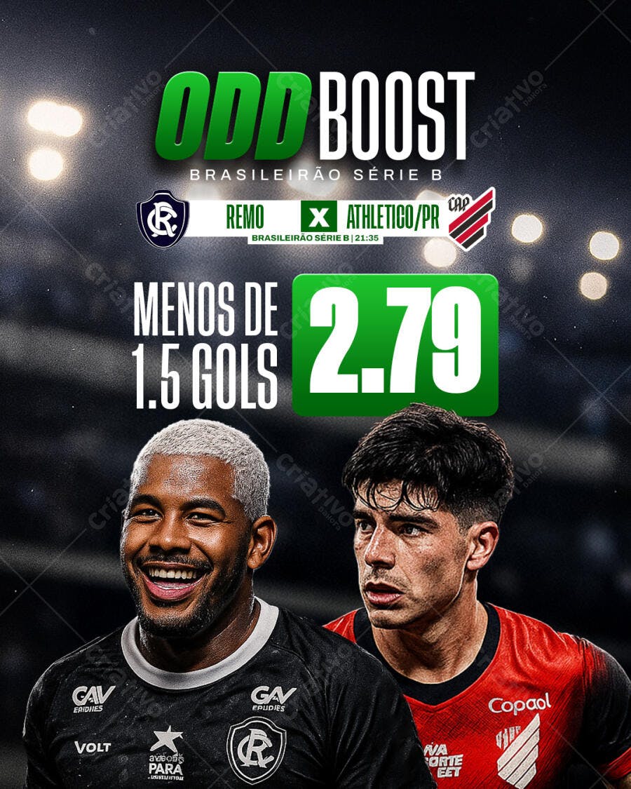 Flyer Brasileirão Série B Odd Boost Aposta Esportiva Psd Editável