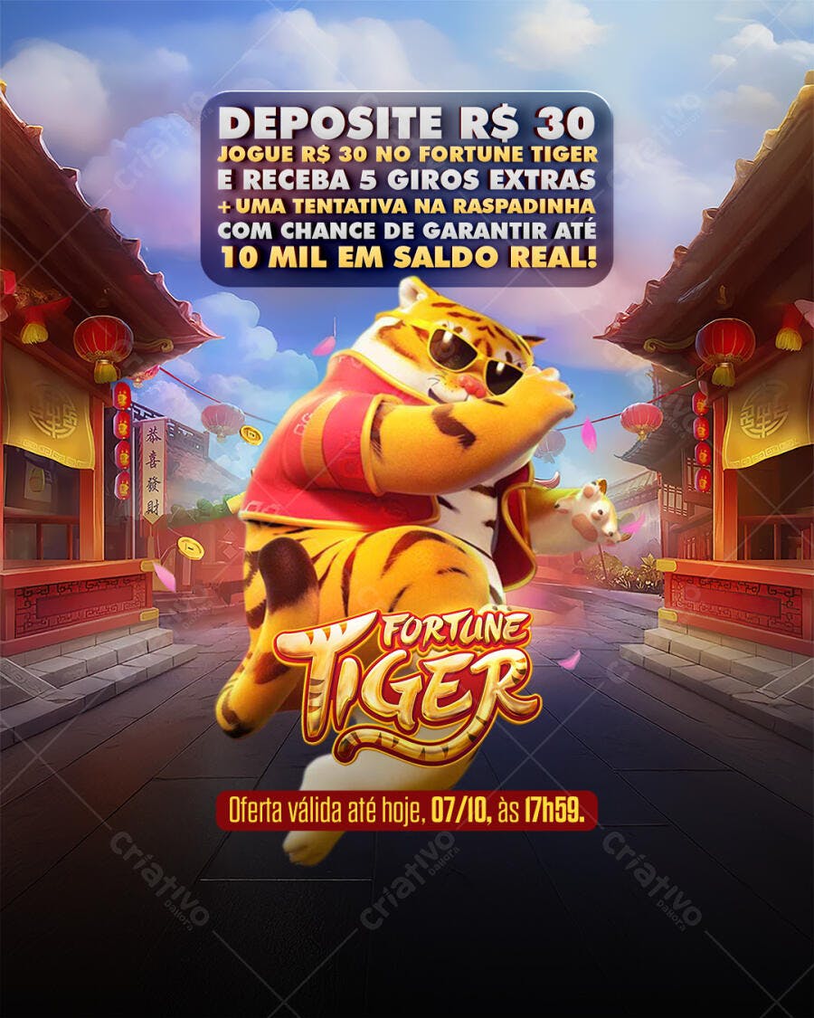 Flyer Promocional Deposite R$30 para Fortune Tiger PSD Editável