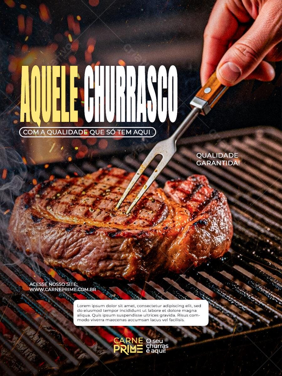 Post para Redes Sociais Aquele Churrasco PSD Editável