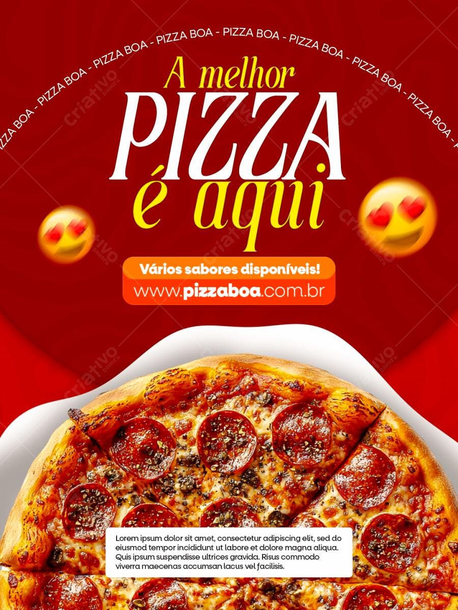 Flyer para Promoção de Pizza PSD Editável