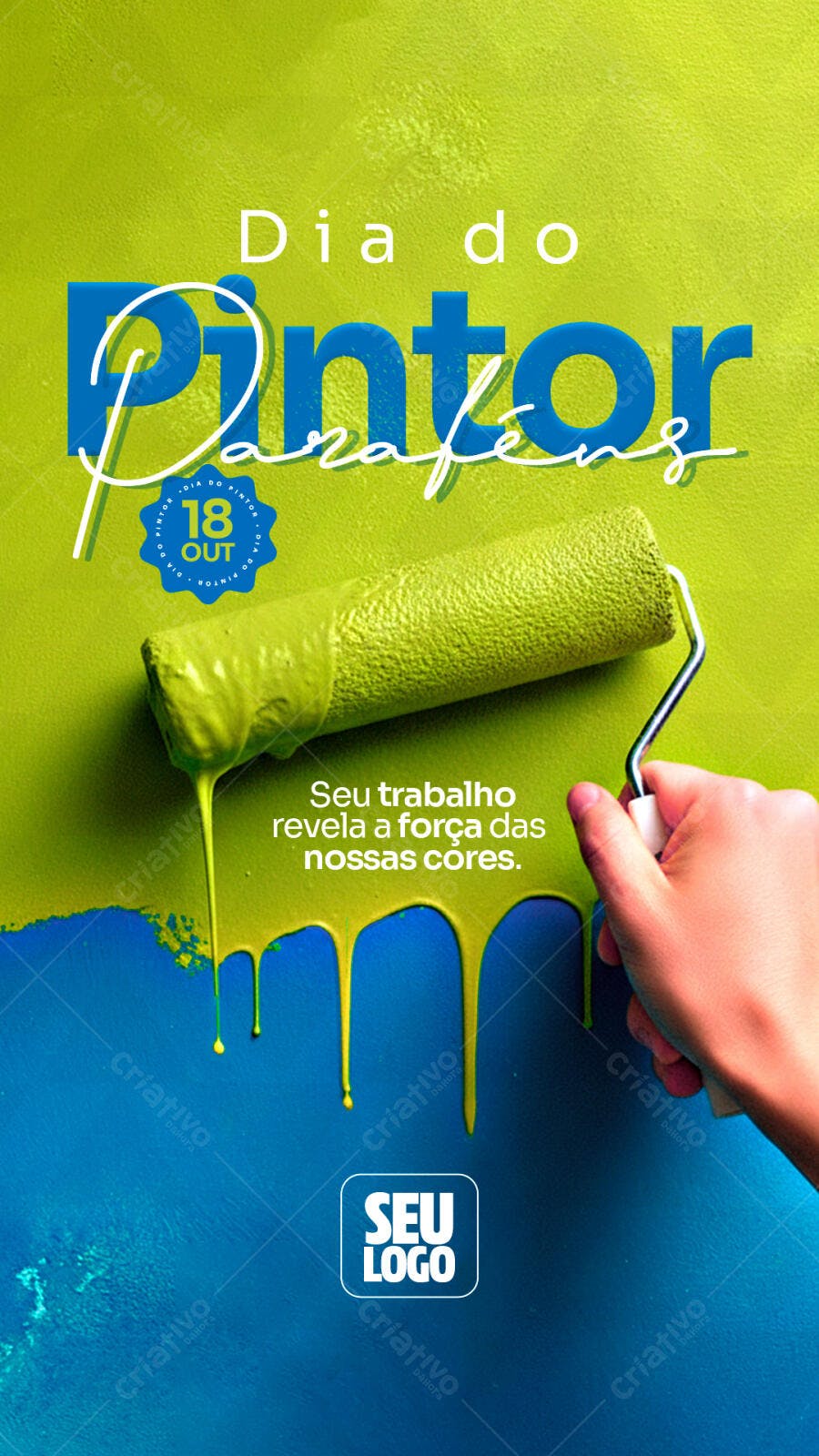Flyer Dia do Pintor 18 Outubro Profissional PSD Editável