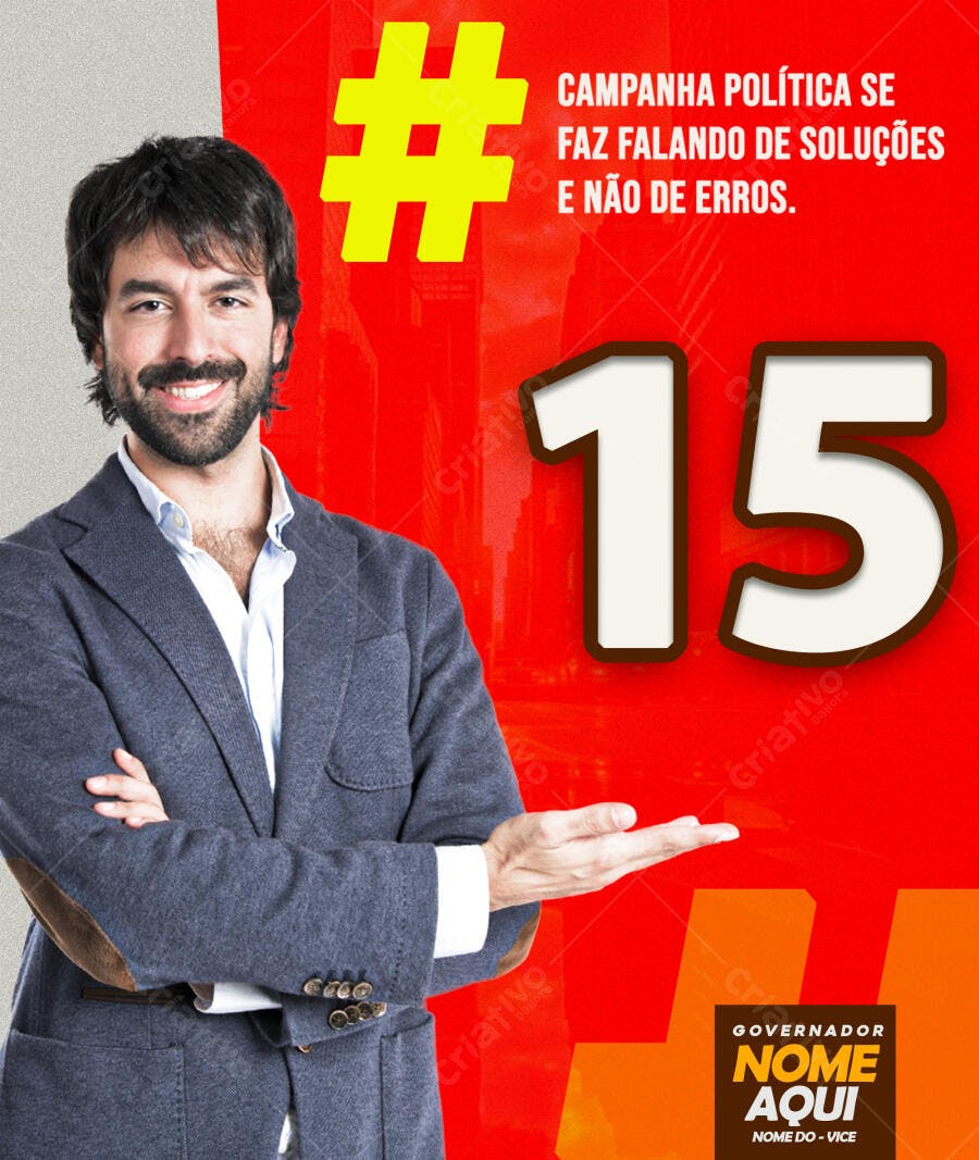 Flyer Político para Campanha de Governador Eleições Brasil PSD Editável