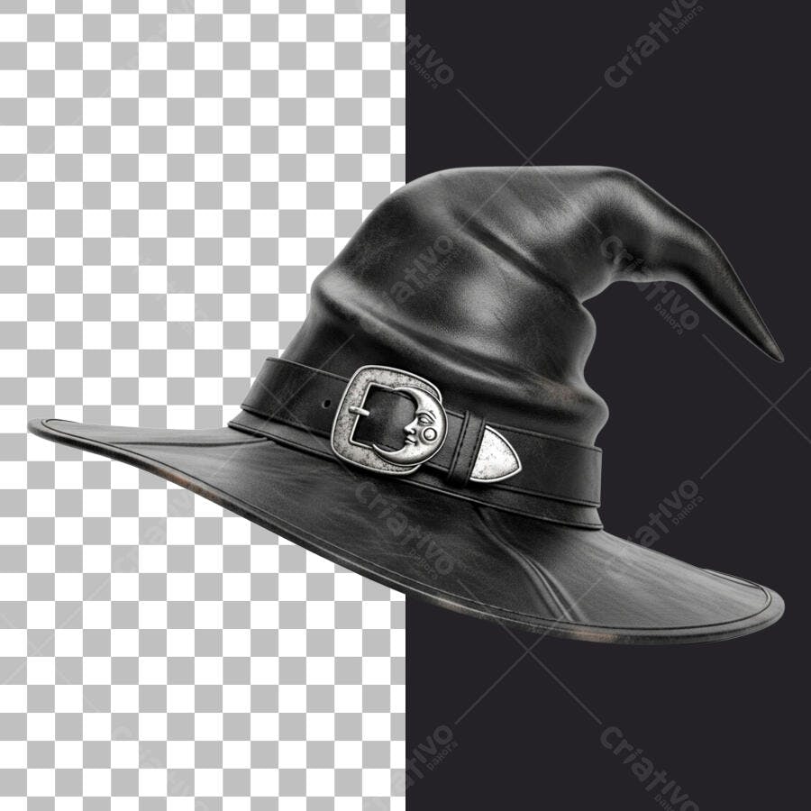 Elemento Gráfico Chapéu de Bruxa para Halloween PSD Editável