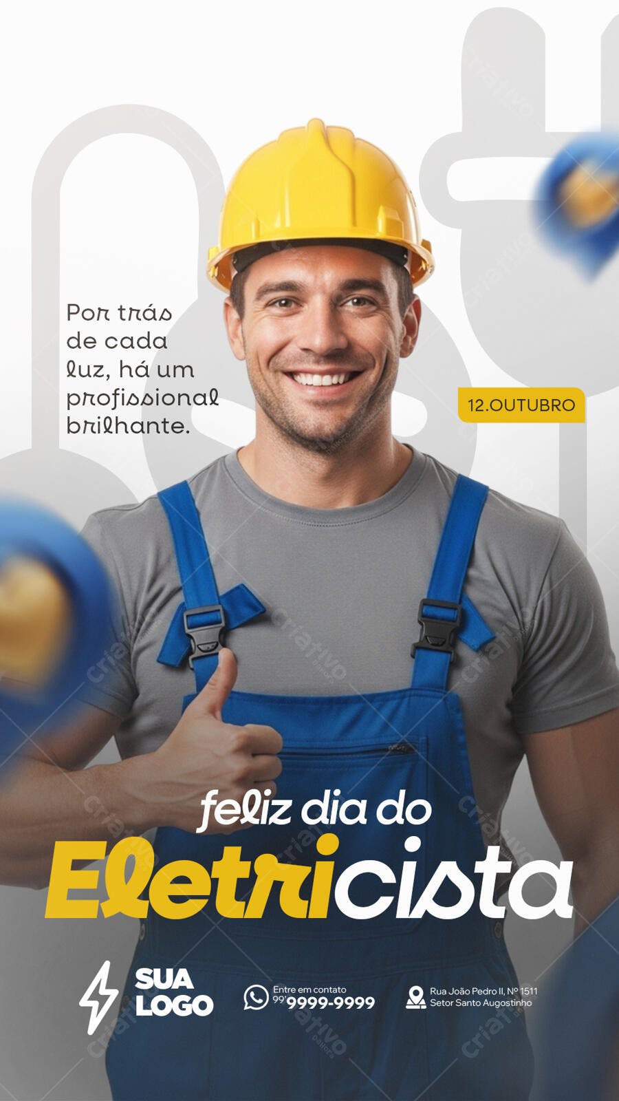 Flyer Dia do Eletricista PSD Editável