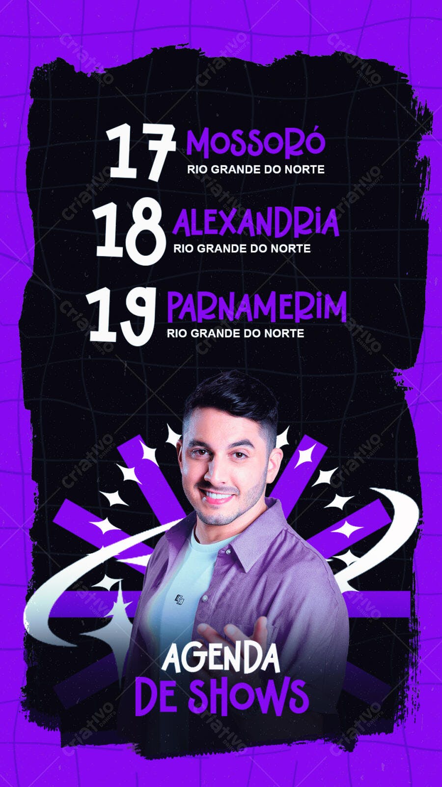 Flyer para Agenda de Shows de Artista PSD Editável