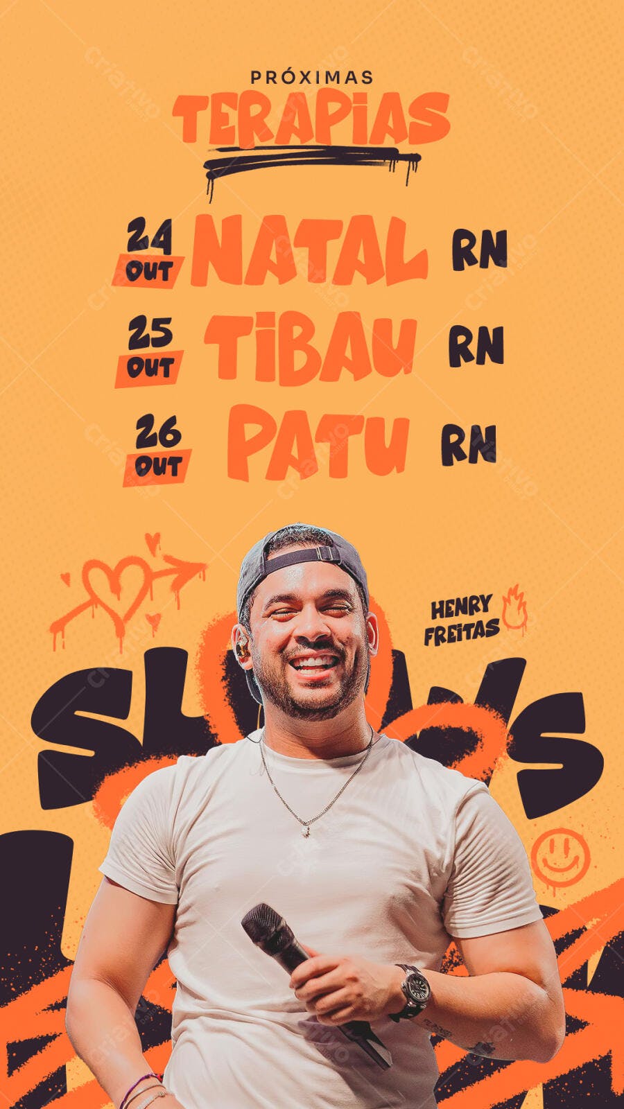 Flyer de Show Henry Freitas Próximas Terapias PSD Editável