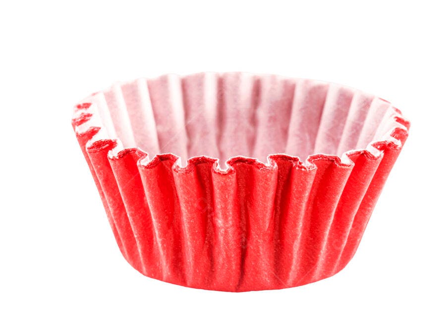 Forminha de cupcake vermelha vazia para doces e festas