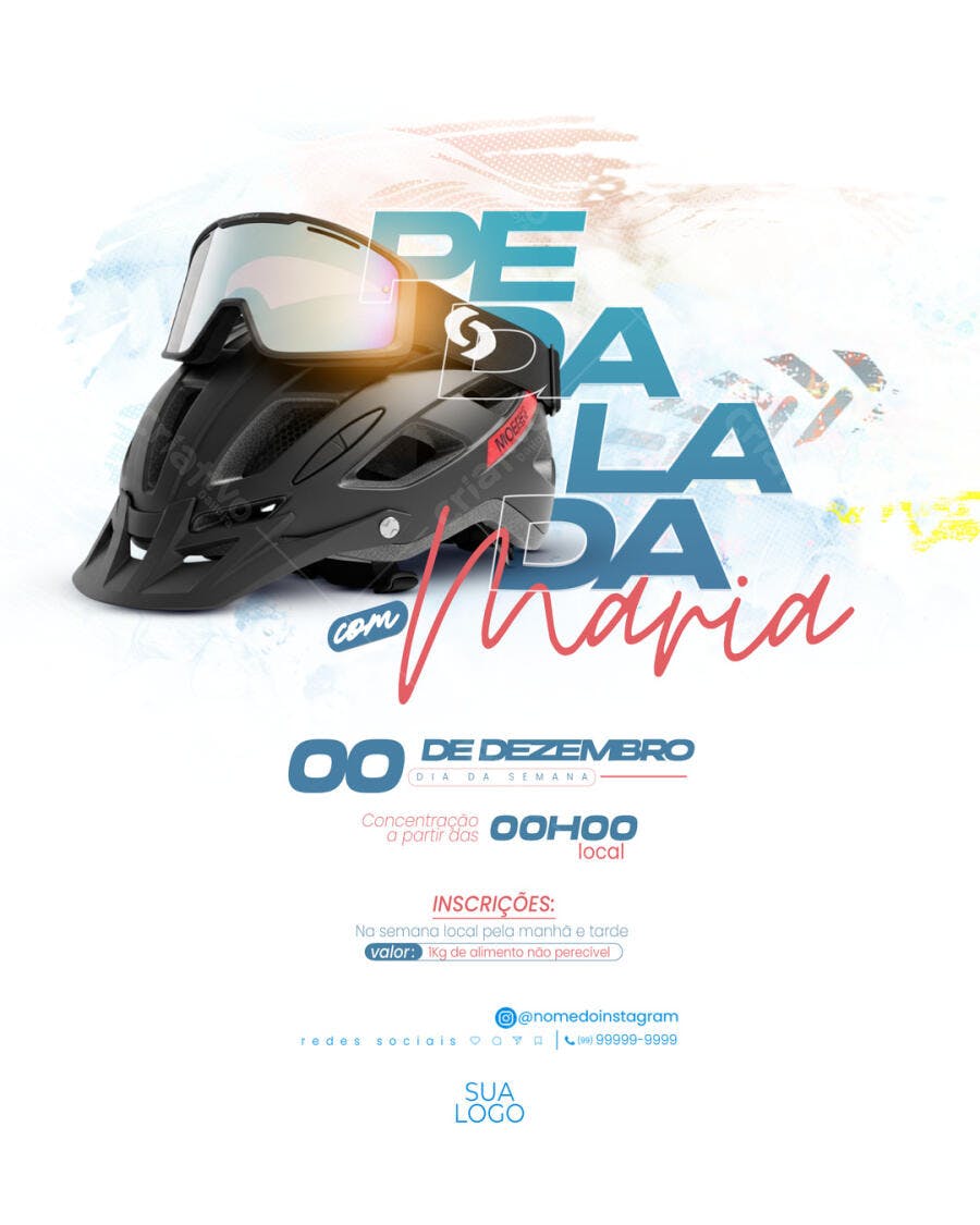 Flyer para Evento de Ciclismo Pedala da Virada PSD Editável