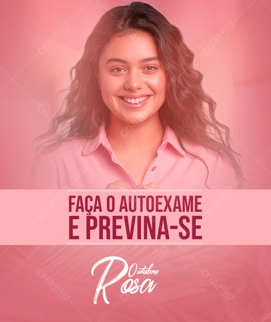 Post Outubro Rosa Faça o Autoexame Psd Editável