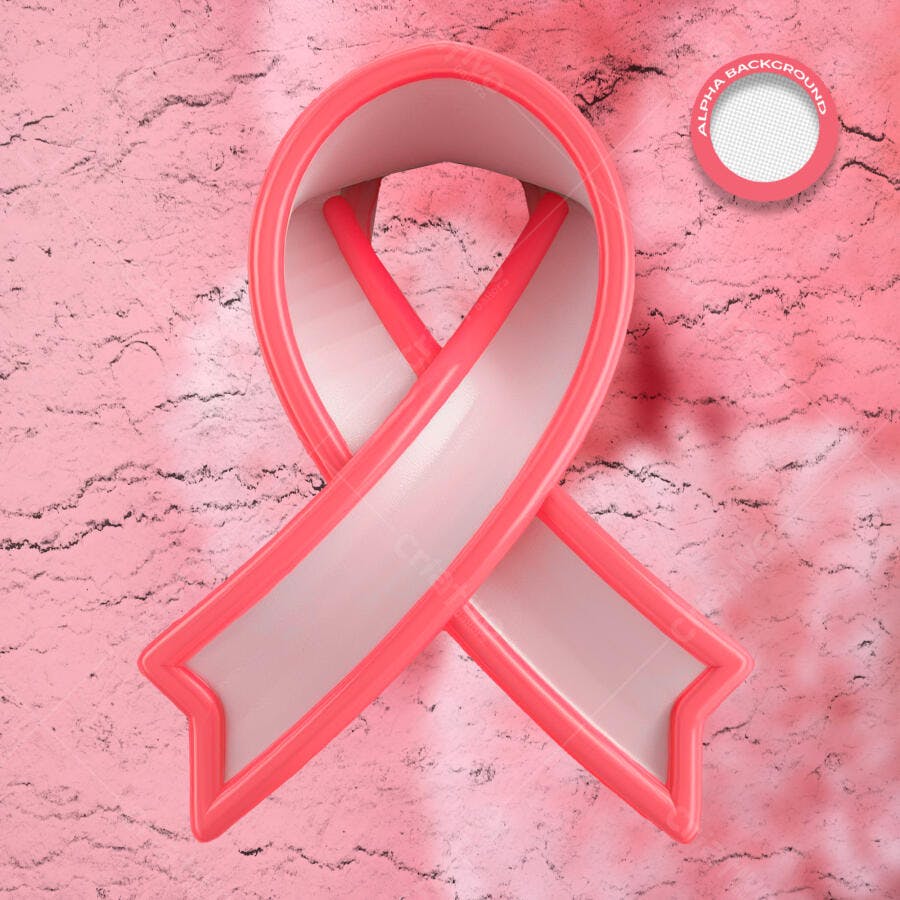 Elemento 3D Laço Rosa para Outubro Rosa PSD Editável