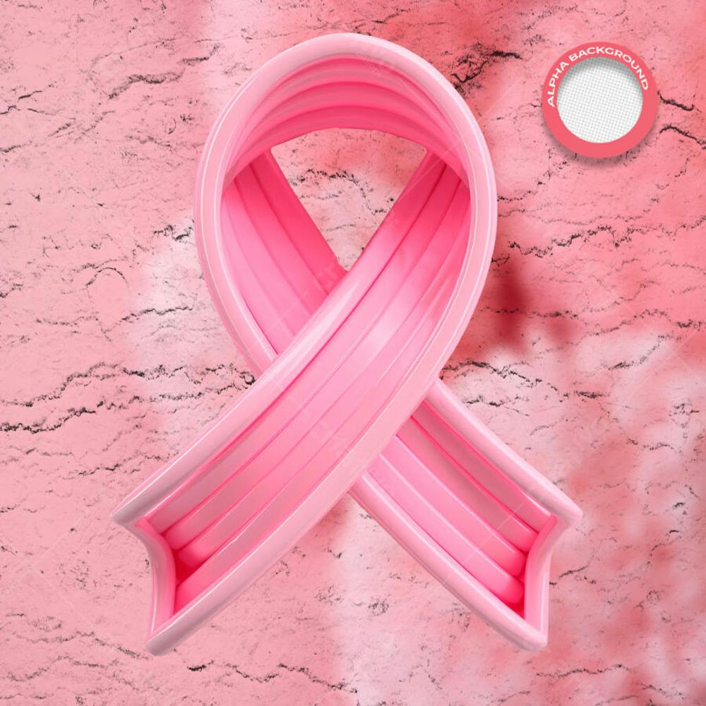 Editable PSD 3D Pink Ribbon for Breast Cancer Awareness | PSD Premium ...