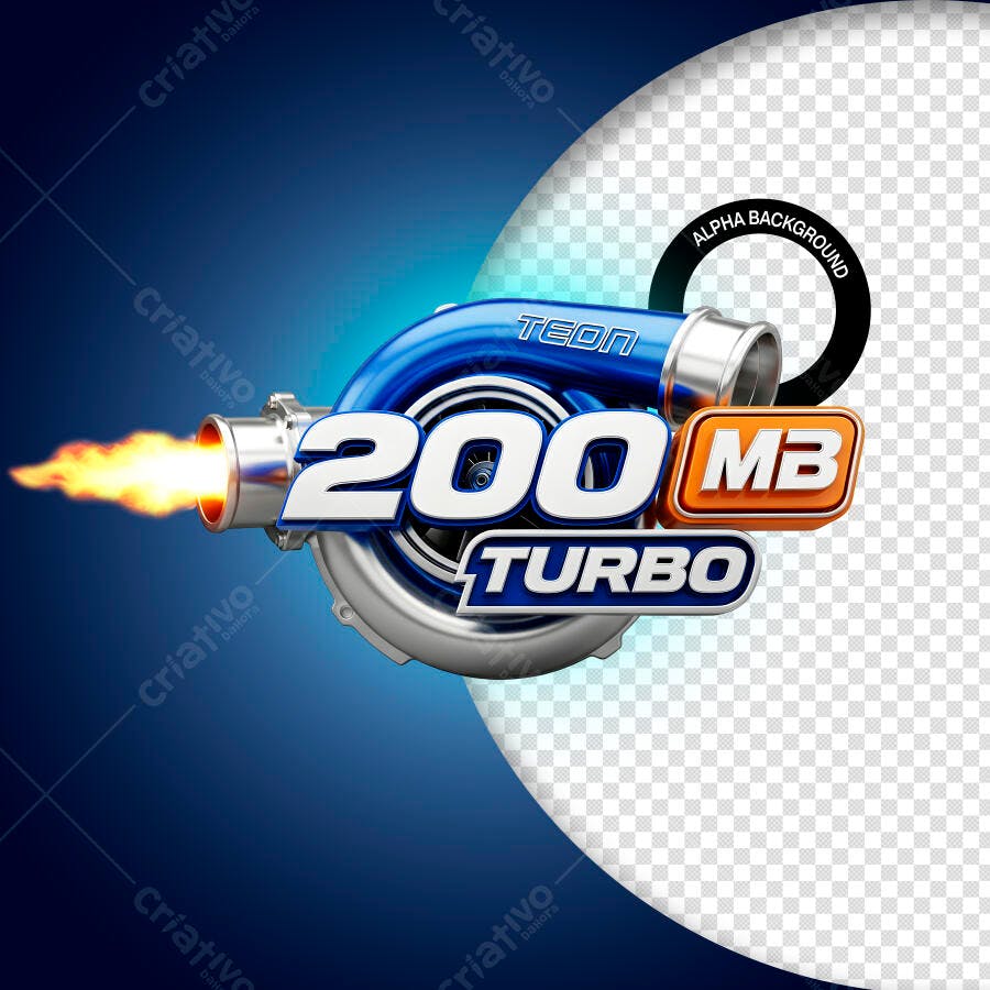 Elemento 3D Turbo 200 MB para Performance PSD Editável