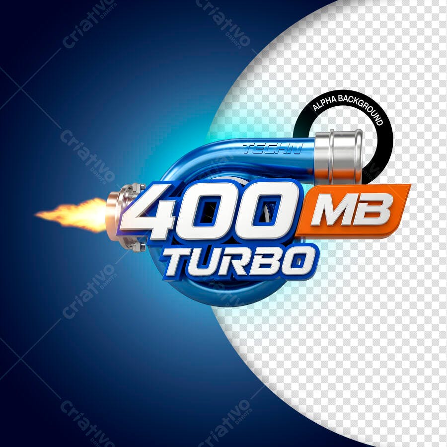 Elemento Gráfico para Tecnologia e Performance 400 MB Turbo PSD Editável