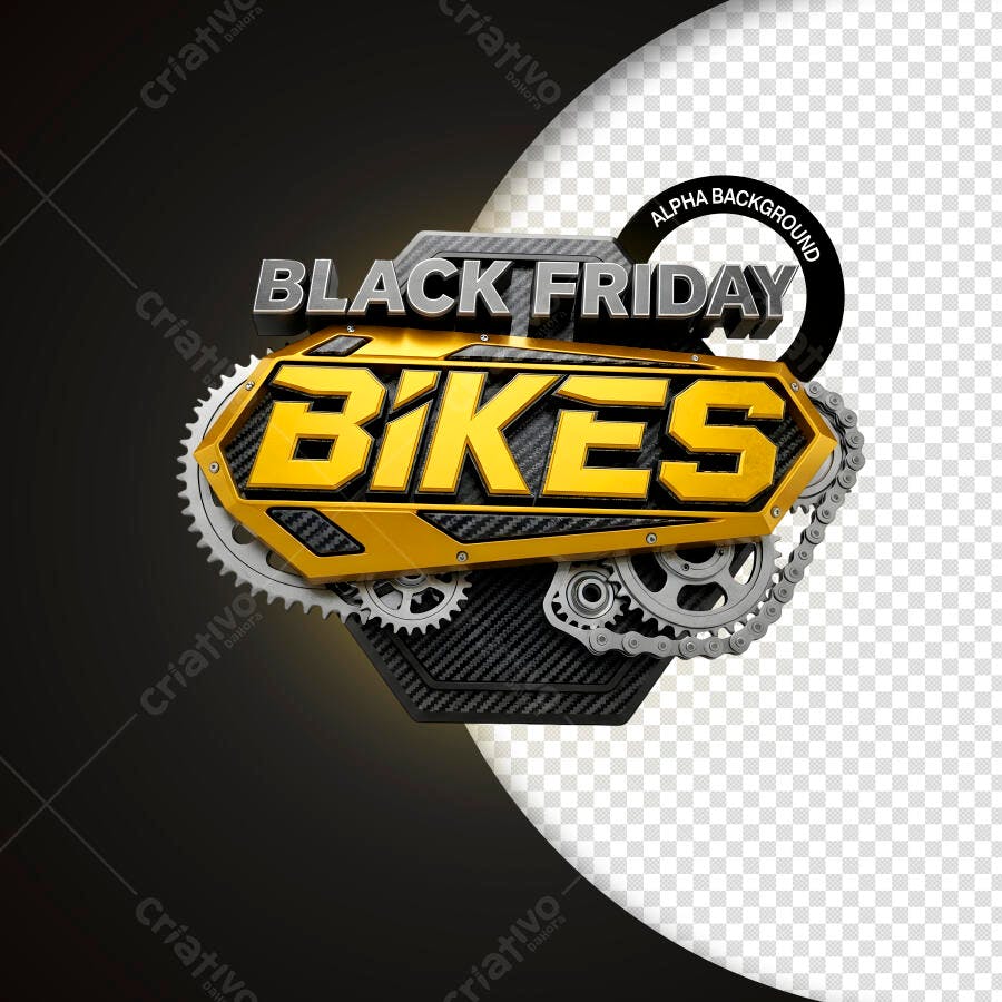 Elemento 3D Black Friday Bikes PSD Editável