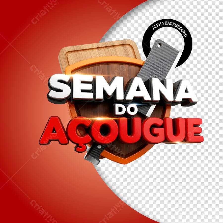 Título 3D Semana do Açougue Psd Editável