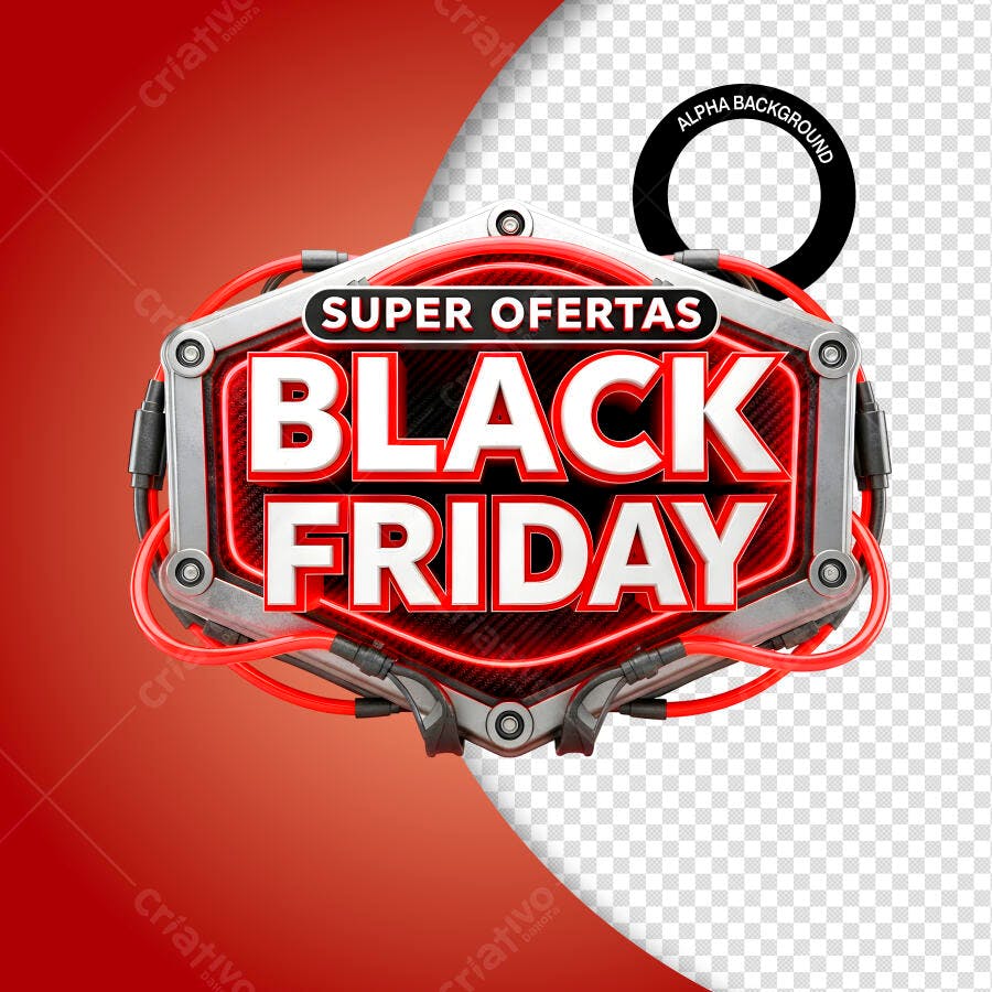 Selo Promocional Black Friday Super Ofertas PSD Editável