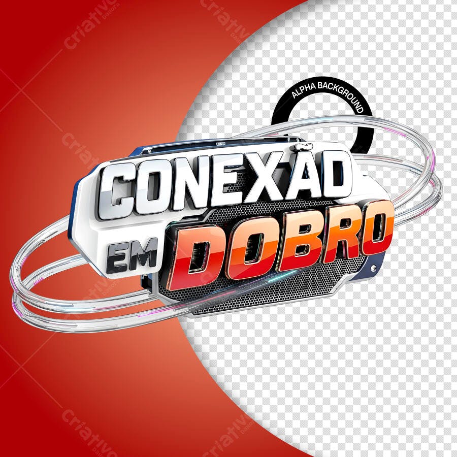 Título 3D Conexão em Dobro para Promoção PSD Editável