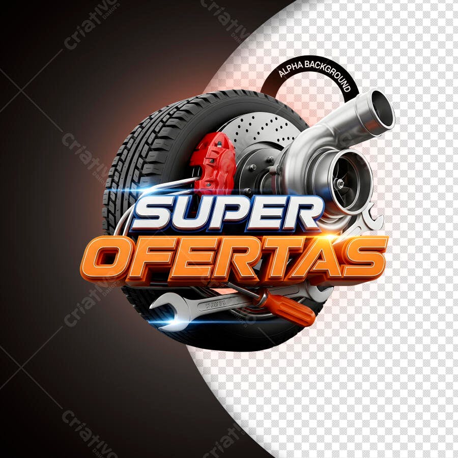 Elemento Gráfico para Super Ofertas Automotivas PSD Editável