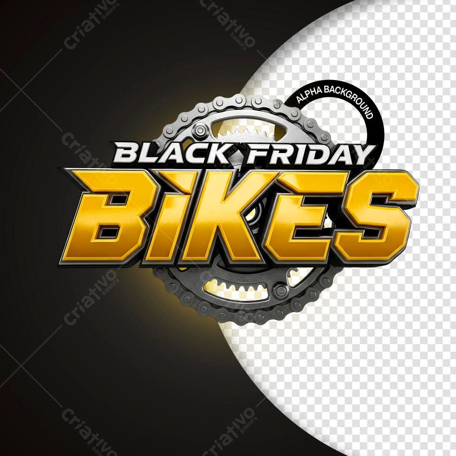 Título 3D para Black Friday Bikes PSD Editável