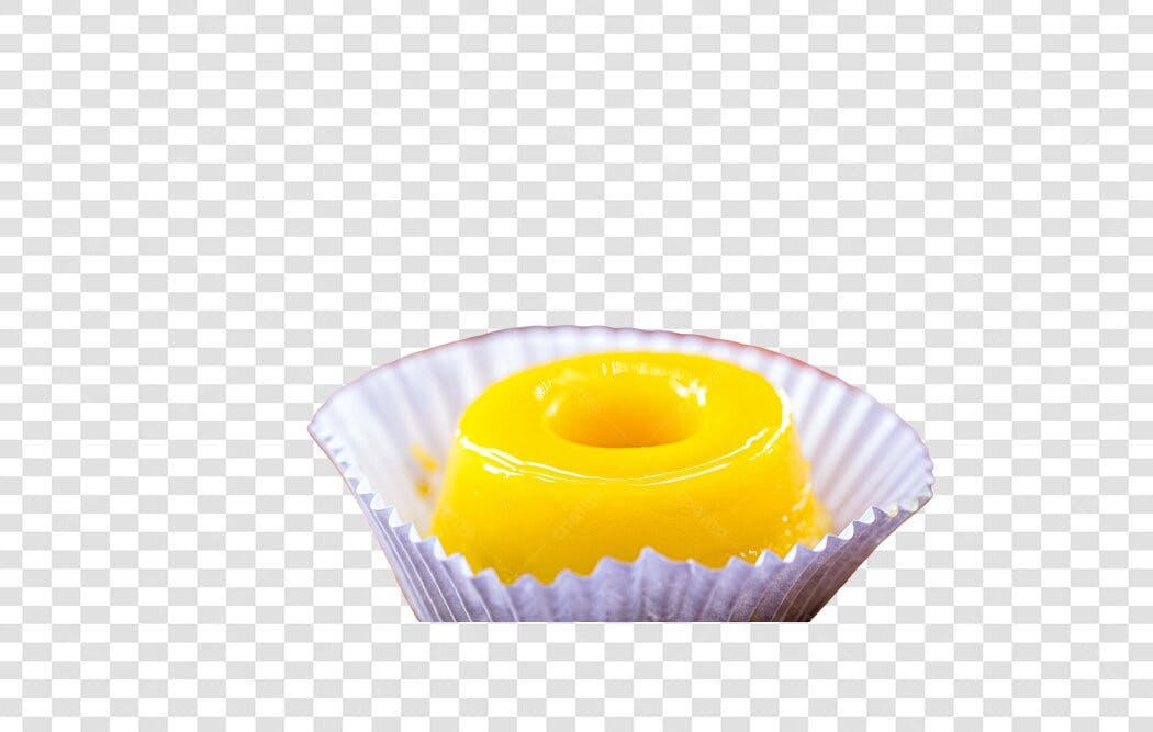 Doce Quindim de Coco PNG com fundo transparente para cardápios e redes sociais