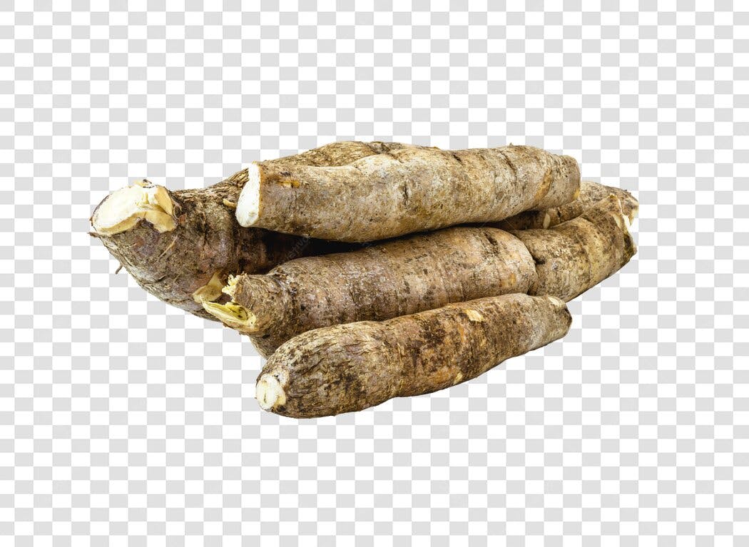Ingrediente Fresco Mandioca Raízes Marrons PNG com fundo transparente