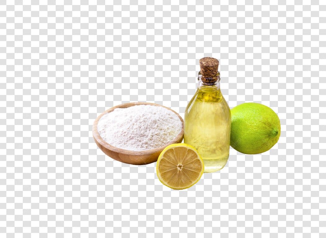 Ingredientes Naturais para Culinária Tigela Farinha Azeite Limão Lima PNG com fundo transparente