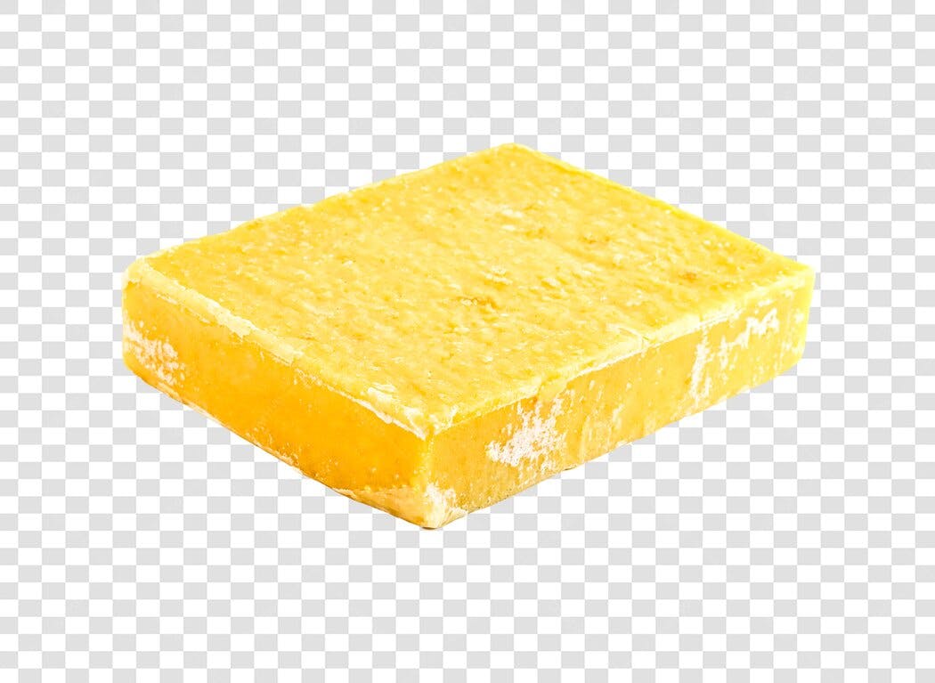 Alimento Bloco de Queijo Amarelo Cheddar PNG com fundo transparente