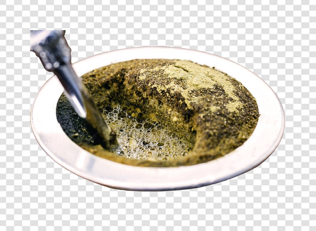 Foto Recorte Chimarrão tradicional com bomba e espuma PNG com fundo transparente