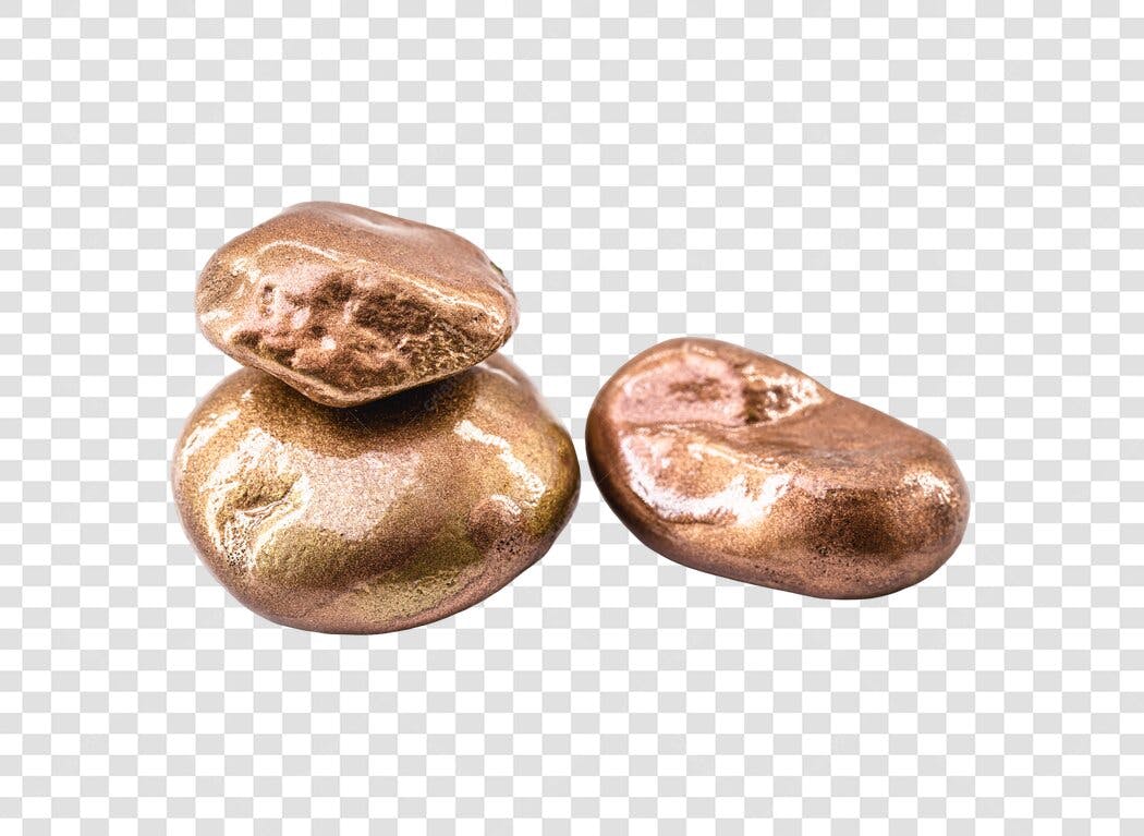 Nugget de Bronze e Cobre Metálico PNG com fundo transparente