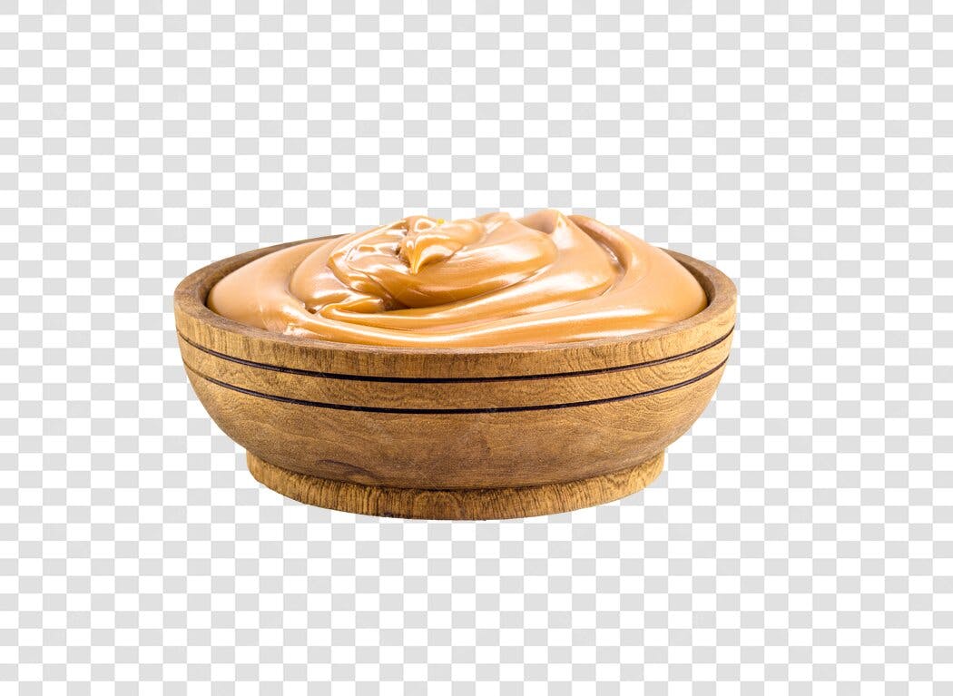 Tigela de Pasta de Amendoim Cremosa PNG com fundo transparente