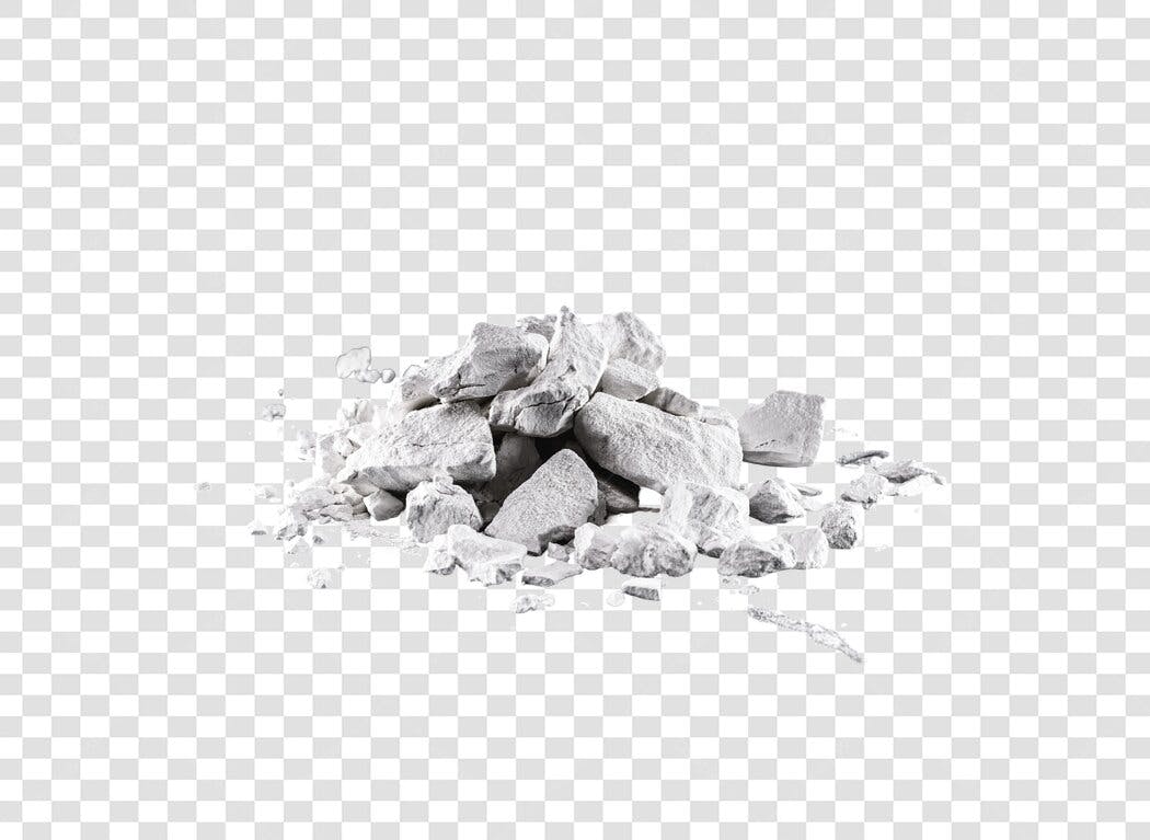 Pilha de fragmentos de material de construção branco PNG com fundo transparente