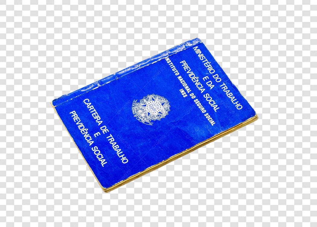 Documento Carteira de Trabalho e Previdência Social Azul PNG com fundo transparente