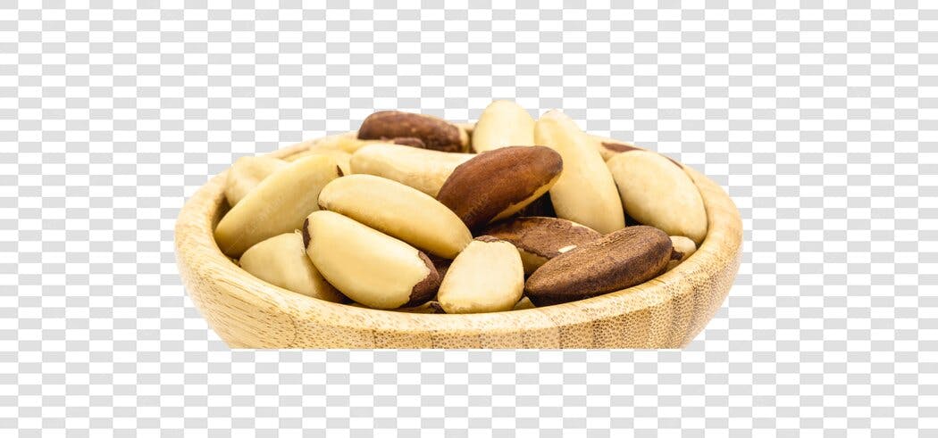 Alimento Castanhas-do-Pará Tigela de Madeira PNG com fundo transparente
