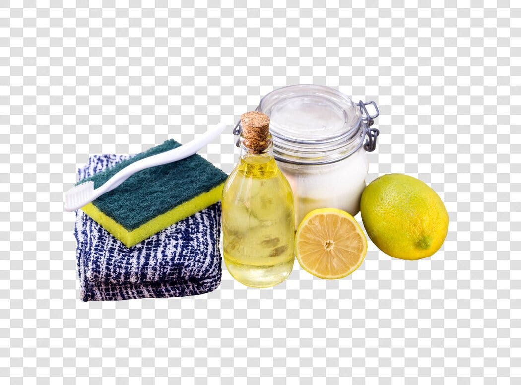 Kit Limpeza Ecológica Caseira com Limões e Bicarbonato PNG com fundo transparente