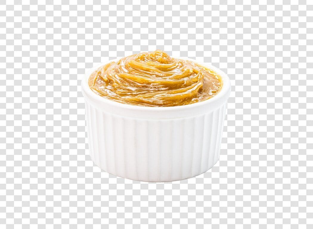 Elemento Culinário Doce de Leite Cremoso Ramekin PNG com fundo transparente