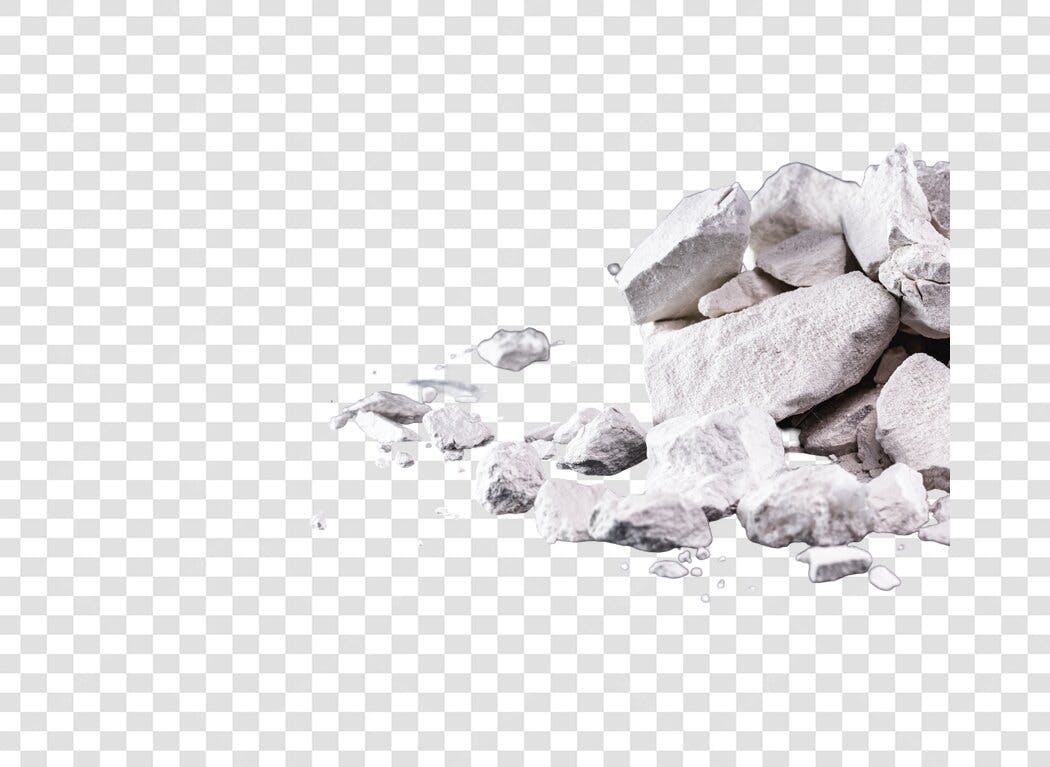 Elemento gráfico de rochas brancas e cinzas com água PNG com fundo transparente