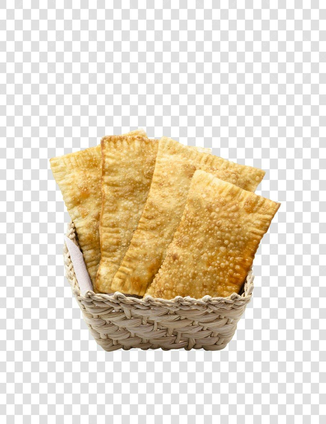 Foto de comida Pastéis fritos na cesta dourados PNG com fundo transparente
