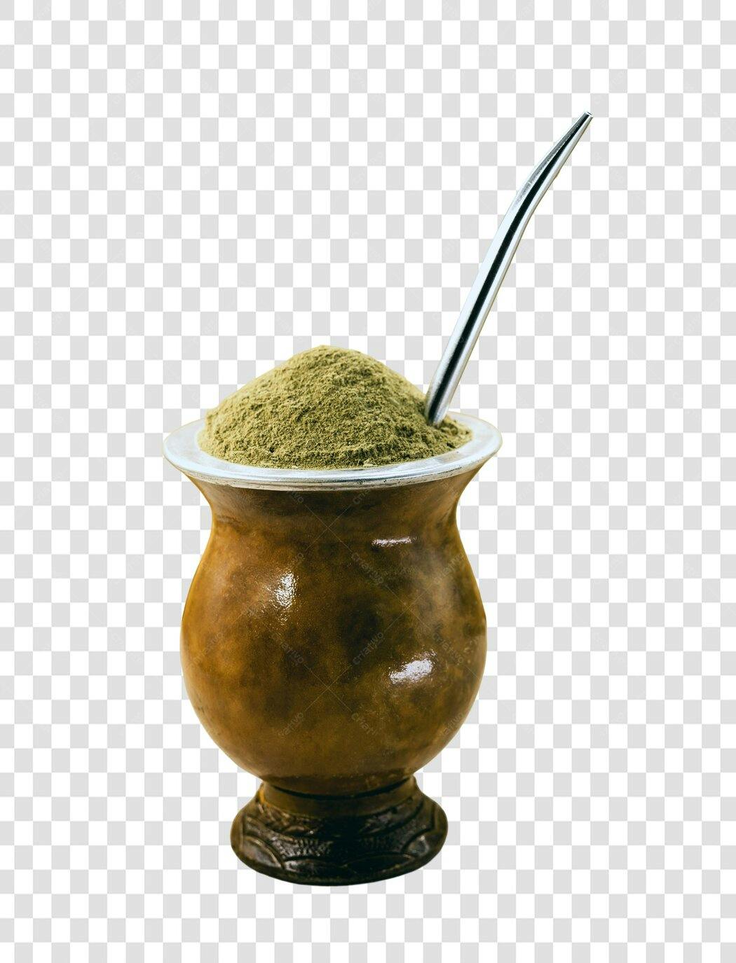 Elemento Gráfico Cuia de Chimarrão Tradicional com Erva Mate PNG com fundo transparente
