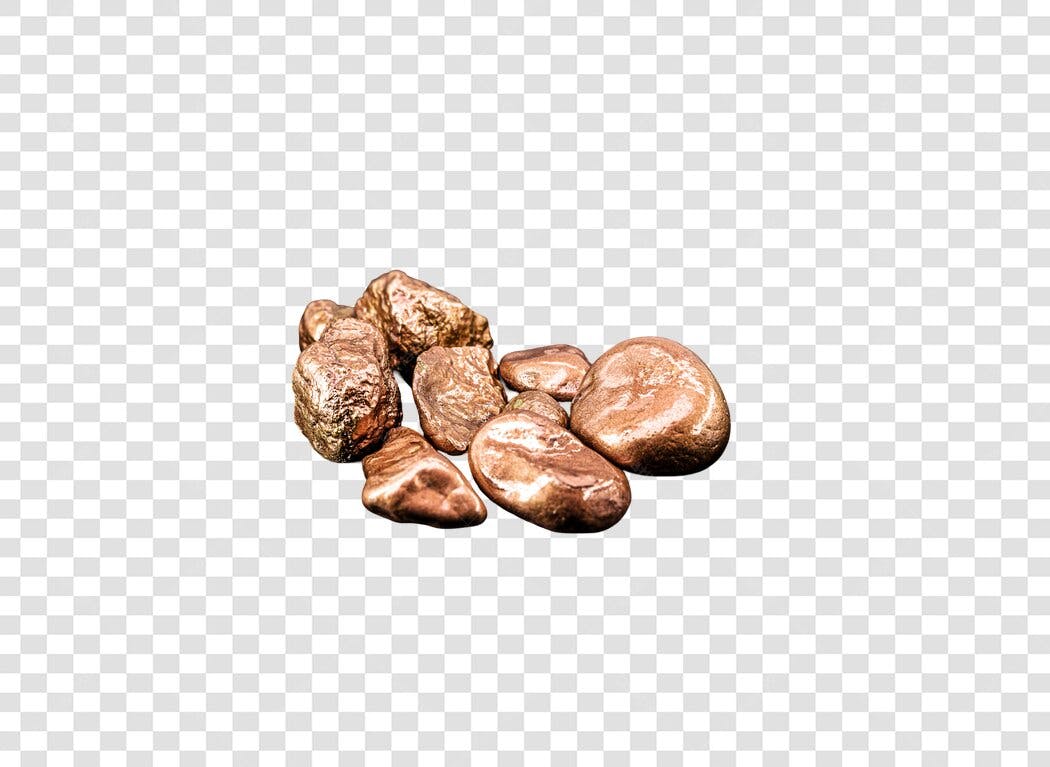 Pepitas de Cobre Minério Metálico Marrom Avermelhado PNG com fundo transparente