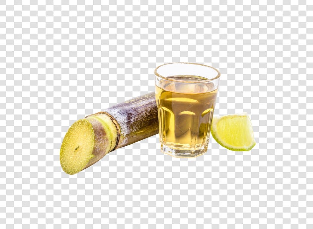 Elemento Gráfico Cachaça Brasileira Cana de Açúcar Limão PNG com fundo transparente
