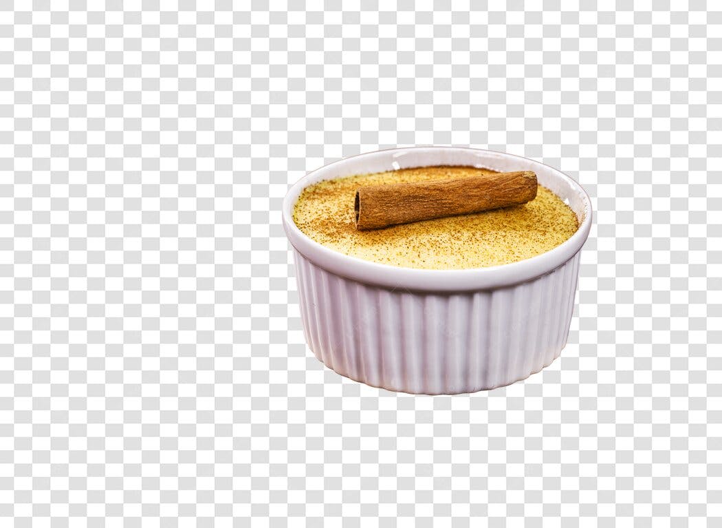 Sobremesa de Canela em Ramekin Branco PNG com fundo transparente