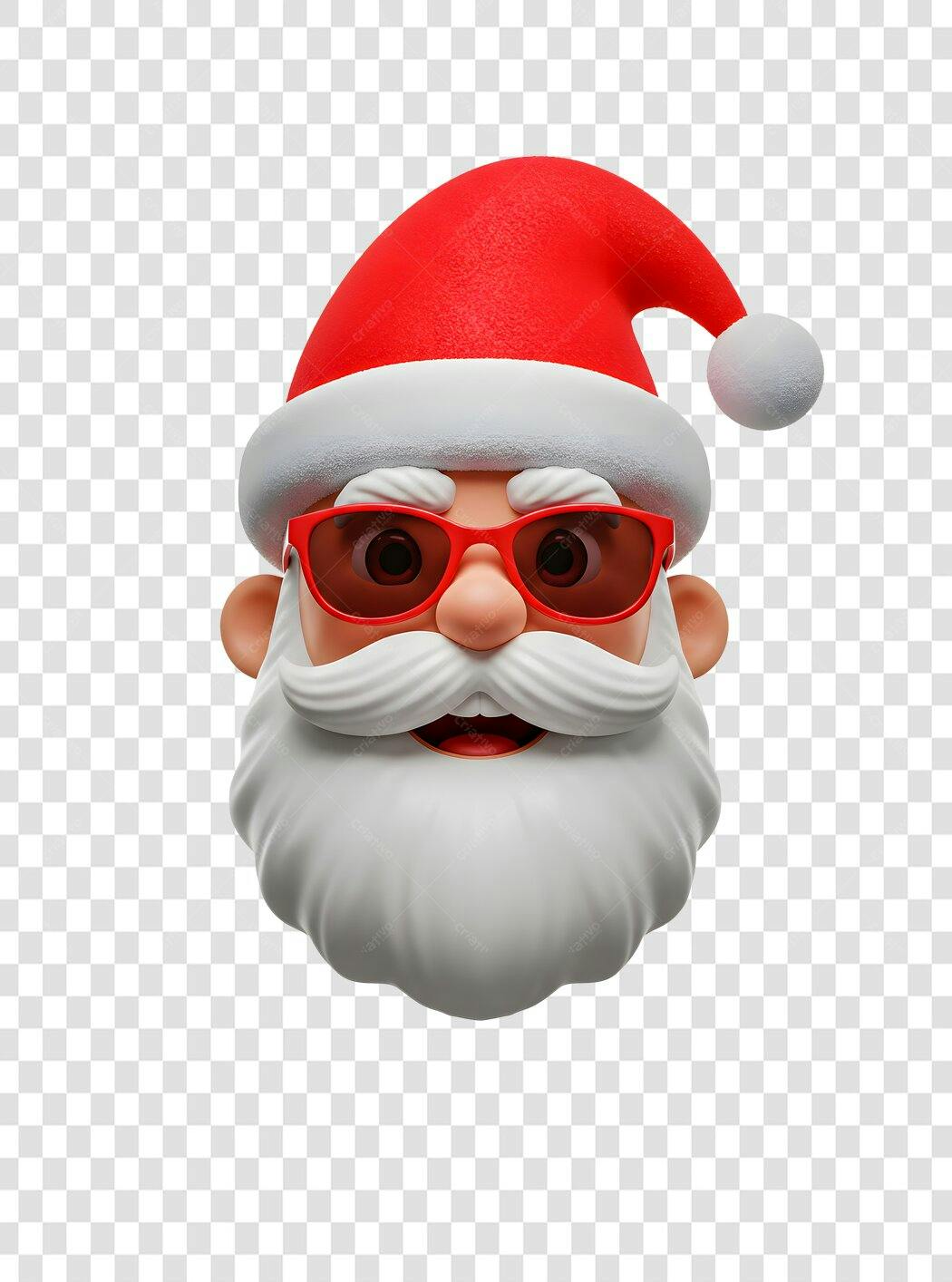 Icone Mascote Papai Noel Moderno Óculos Vermelhos Natal PNG com fundo transparente